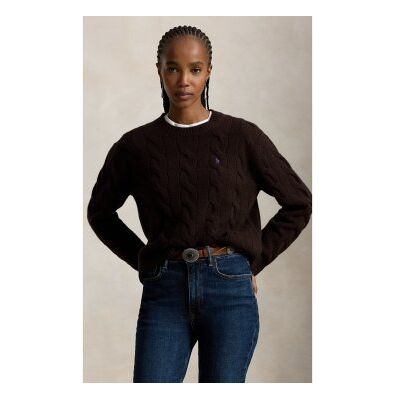 Polo Ralph Lauren für Damen. 211A91216017 Brauner Pullover aus Wolle und Kaschmir (XS), Lässig, Langarm Polo Ralph Lauren für Damen. 211A91216017 Brauner Pullover aus Wolle und Kaschmir (XS), Lässig, Langarm