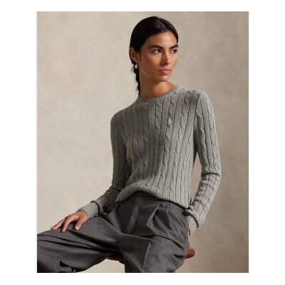 Polo Ralph Lauren für Damen. 211971795001 Grauer geknoteter Pullover (M), Lässig, Baumwolle Polo Ralph Lauren für Damen. 211971795001 Grauer geknoteter Pullover (M), Lässig, Baumwolle