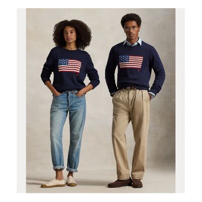 Polo Ralph Lauren Unisex. 710718281006 Marineflaggen-Pullover (L), Lässig, Baumwolle Polo Ralph Lauren Unisex. 710718281006 Marineflaggen-Pullover (L), Lässig, Baumwolle