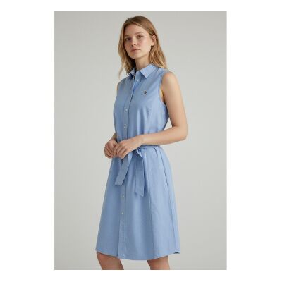 Polo Ralph Lauren für Damen. 211968897002 Gewebtes Kleid blau (38), Lässig, Baumwolle, Ärmellos / Hosenträger Polo Ralph Lauren für Damen. 211968897002 Gewebtes Kleid blau (38), Lässig, Baumwolle, Ärmellos / Hosenträger