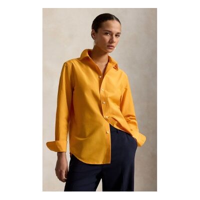Polo Ralph Lauren für Damen. 211B30368002 Relaxed Fit Hemd aus Baumwolle und Seide in Orange (S), Lässig, Langarm Polo Ralph Lauren für Damen. 211B30368002 Relaxed Fit Hemd aus Baumwolle und Seide in Orange (S), Lässig, Langarm