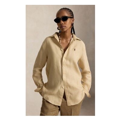Polo Ralph Lauren für Damen. 211970730520 Klassisches Leinenhemd in Beige mit Regular Fit (XXS), Lässig, Langarm Polo Ralph Lauren für Damen. 211970730520 Klassisches Leinenhemd in Beige mit Regular Fit (XXS), Lässig, Langarm