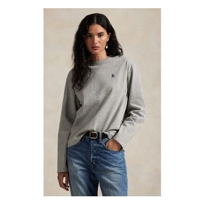 Polo Ralph Lauren für Damen. 211967105003 Graues T-Shirt aus Baumwoll-Jersey (XS), Lässig, Baumwolle, Langarm Polo Ralph Lauren für Damen. 211967105003 Graues T-Shirt aus Baumwoll-Jersey (XS), Lässig, Baumwolle, Langarm