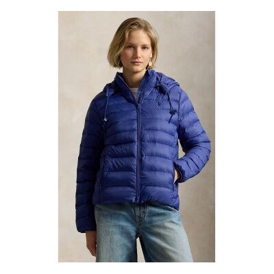 Polo Ralph Lauren für Damen. 211958932500 Wasserabweisende Jacke mit blauer Kapuze (S), Lässig, Nylon Polo Ralph Lauren für Damen. 211958932500 Wasserabweisende Jacke mit blauer Kapuze (S), Lässig, Nylon