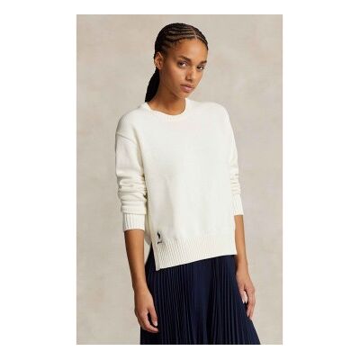 Polo Ralph Lauren für Damen. 211898583003 Beigefarbener Basic-Pullover (S), Lässig, Baumwolle, Klassisch Polo Ralph Lauren für Damen. 211898583003 Beigefarbener Basic-Pullover (S), Lässig, Baumwolle, Klassisch
