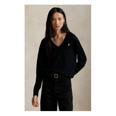 Polo Ralph Lauren für Damen. 211972105004 Jersey Parkside schwarz (XS), Lässig, Baumwolle, Langarm Polo Ralph Lauren für Damen. 211972105004 Jersey Parkside schwarz (XS), Lässig, Baumwolle, Langarm
