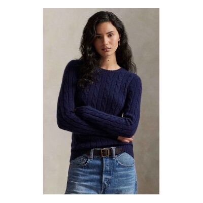 Polo Ralph Lauren für Damen. 211880516003 Marineblauer Strickpullover aus Baumwolle in Ecru-Strick (XXL), Lässig, Cachemir, Langarm Polo Ralph Lauren für Damen. 211880516003 Marineblauer Strickpullover aus Baumwolle in Ecru-Strick (XXL), Lässig, Cachemir, Langarm