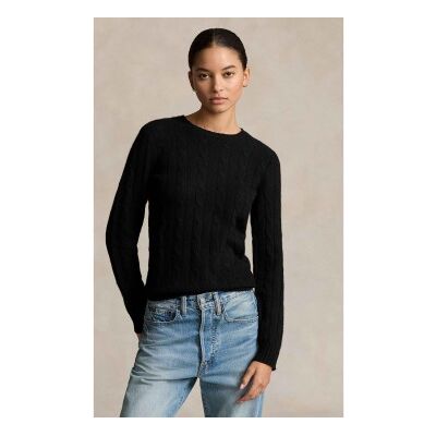 Polo Ralph Lauren für Damen. 211880516004 Baumwollpullover aus schwarzem ecrufarbenem Strickjersey (S), Lässig, Cachemir Polo Ralph Lauren für Damen. 211880516004 Baumwollpullover aus schwarzem ecrufarbenem Strickjersey (S), Lässig, Cachemir