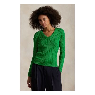 Polo Ralph Lauren für Damen. 211971870007 Grüner Baumwollpullover mit Zopfmuster (XS), Lässig, Baumwolle, Langarm Polo Ralph Lauren für Damen. 211971870007 Grüner Baumwollpullover mit Zopfmuster (XS), Lässig, Baumwolle, Langarm