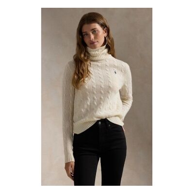 Polo Ralph Lauren für Damen. 211888686012 Pullover aus Kaschmir und Wolle in Cremeweiß (XXL), Lässig, Langarm Polo Ralph Lauren für Damen. 211888686012 Pullover aus Kaschmir und Wolle in Cremeweiß (XXL), Lässig, Langarm