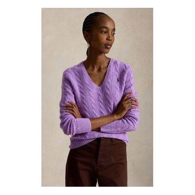 Polo Ralph Lauren für Damen. 211971866501 Pullover aus Kaschmir und Wolle in Flieder (L), Lässig, Langarm Polo Ralph Lauren für Damen. 211971866501 Pullover aus Kaschmir und Wolle in Flieder (L), Lässig, Langarm