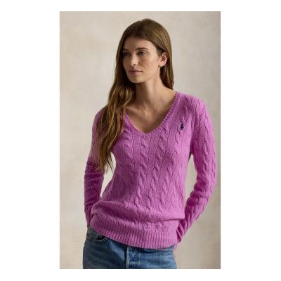 Polo Ralph Lauren für Damen. 211971866504 Rosa Pullover aus Kaschmir und Wolle (XS), Lässig, Langarm Polo Ralph Lauren für Damen. 211971866504 Rosa Pullover aus Kaschmir und Wolle (XS), Lässig, Langarm
