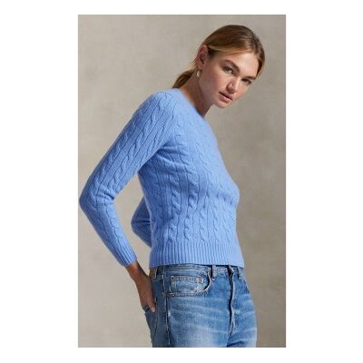 Polo Ralph Lauren für Damen. 211971865004 Pullover aus Wolle und Kaschmir in Blau (L), Lässig, Langarm Polo Ralph Lauren für Damen. 211971865004 Pullover aus Wolle und Kaschmir in Blau (L), Lässig, Langarm