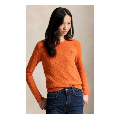 Polo Ralph Lauren für Damen. 211971865504 Orangefarbener Pullover aus Wolle und Kaschmir (L), Lässig, Langarm Polo Ralph Lauren für Damen. 211971865504 Orangefarbener Pullover aus Wolle und Kaschmir (L), Lässig, Langarm