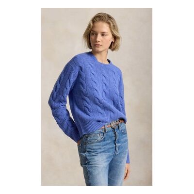 Polo Ralph Lauren für Damen. 211A91216012 Blauer Pullover aus Wolle und Kaschmir (S), Lässig, Langarm Polo Ralph Lauren für Damen. 211A91216012 Blauer Pullover aus Wolle und Kaschmir (S), Lässig, Langarm