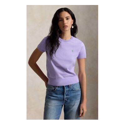 Polo Ralph Lauren für Damen. 211971872505 Kurzärmeliger Pullover mit Rundhalsausschnitt in Lila (M), Lässig, Flieder, Baumwolle, Kurzarm Polo Ralph Lauren für Damen. 211971872505 Kurzärmeliger Pullover mit Rundhalsausschnitt in Lila (M), Lässig, Flieder, Baumwolle, Kurzarm