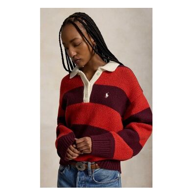 Polo Ralph Lauren für Damen. 211B17752002 Rotes Rugby-Shirt aus Wollmischung (XL), Lässig, Kastanienbraun, Wolle, Langarm Polo Ralph Lauren für Damen. 211B17752002 Rotes Rugby-Shirt aus Wollmischung (XL), Lässig, Kastanienbraun, Wolle, Langarm