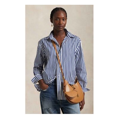 Polo Ralph Lauren für Damen. 211968218001 Übergroßes Baumwollhemd mit blauen Streifen (XS), Lässig, Baumwolle, Klassisch, Langarm Polo Ralph Lauren für Damen. 211968218001 Übergroßes Baumwollhemd mit blauen Streifen (XS), Lässig, Baumwolle, Klassisch, Langarm