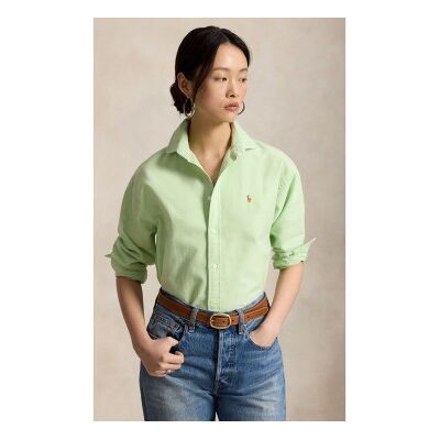 Polo Ralph Lauren für Damen. 211B28999004 Relaxed Fit Oxford-Hemd aus Baumwolle in Grün (S), Lässig, Langarm Polo Ralph Lauren für Damen. 211B28999004 Relaxed Fit Oxford-Hemd aus Baumwolle in Grün (S), Lässig, Langarm