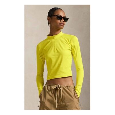 Polo Ralph Lauren für Damen. 211A96271002 Gelbes Velours-Jersey-Strickpullover (XS), Lässig, Langarm, Recyceltes Polyester Polo Ralph Lauren für Damen. 211A96271002 Gelbes Velours-Jersey-Strickpullover (XS), Lässig, Langarm, Recyceltes Polyester