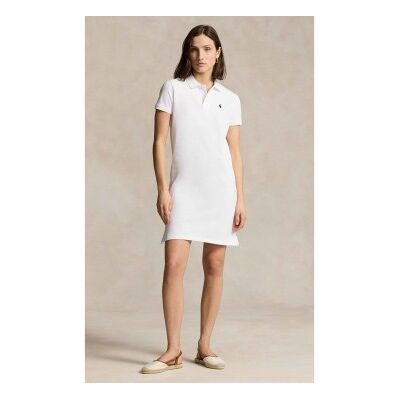 Polo Ralph Lauren für Damen. 211799490017 Weißes Poloshirt aus Baumwollpikee (M), Lässig, Baumwolle, Klassisch, Kurzarm Polo Ralph Lauren für Damen. 211799490017 Weißes Poloshirt aus Baumwollpikee (M), Lässig, Baumwolle, Klassisch, Kurzarm