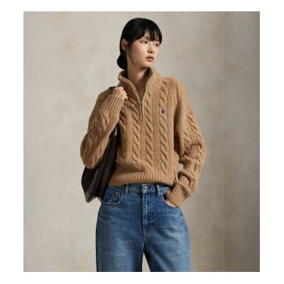 Polo Ralph Lauren für Damen. 211972130002 Brauner Pullover aus gestrickter Wolle und Kaschmir (S), Lässig Polo Ralph Lauren für Damen. 211972130002 Brauner Pullover aus gestrickter Wolle und Kaschmir (S), Lässig