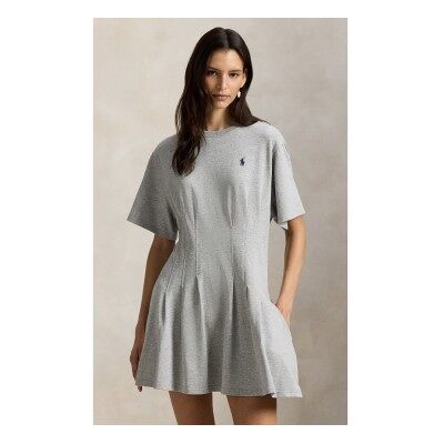 Polo Ralph Lauren für Damen. 211A96342001 Geformtes Kleid grau (M), Lässig, Baumwolle, Kurzarm Polo Ralph Lauren für Damen. 211A96342001 Geformtes Kleid grau (M), Lässig, Baumwolle, Kurzarm