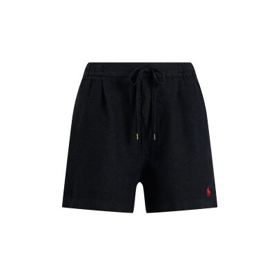 Polo Ralph Lauren für Damen. 211A12950001 Shorts aus Leinen mit schwarzem Kordelzug (S), Lässig Polo Ralph Lauren für Damen. 211A12950001 Shorts aus Leinen mit schwarzem Kordelzug (S), Lässig