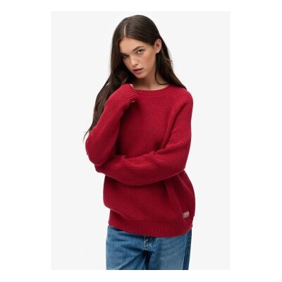 Superdry für Damen. W6110672A Entspannter Rippenstrickpullover kastanienbraun (L), Rot, Lässig, Baumwolle Superdry für Damen. W6110672A Entspannter Rippenstrickpullover kastanienbraun (L), Rot, Lässig, Baumwolle
