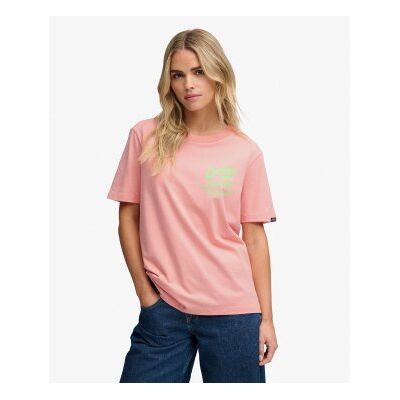 Superdry für Damen. W1011746A Roadside Trade T-Shirt rosa (XL), Lässig, Baumwolle, Kurzarm Superdry für Damen. W1011746A Roadside Trade T-Shirt rosa (XL), Lässig, Baumwolle, Kurzarm