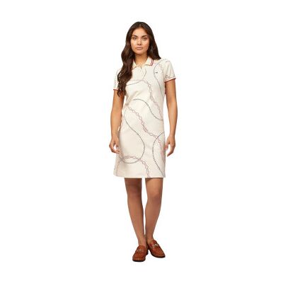 Tommy Hilfiger für Damen. WW0WW45532 Weißes Kleid im Polostil (S), Lässig, Baumwolle, Kurzarm Tommy Hilfiger für Damen. WW0WW45532 Weißes Kleid im Polostil (S), Lässig, Baumwolle, Kurzarm