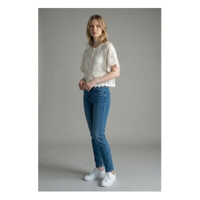 Twinset für Damen. 261TT3161 Top Giacchina weiß (M), Baumwolle, Kurzarm Twinset für Damen. 261TT3161 Top Giacchina weiß (M), Baumwolle, Kurzarm