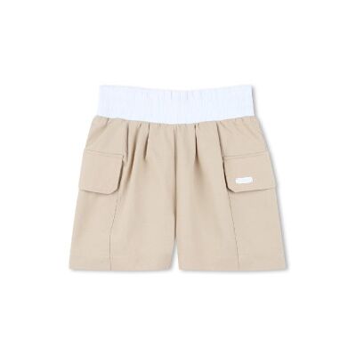 DKNY für Mädchen. D62268 Beigefarbene Twill-Shorts (10Y= 138cm), Lässig, Baumwolle, Kinderbekleidung DKNY für Mädchen. D62268 Beigefarbene Twill-Shorts (10Y= 138cm), Lässig, Baumwolle, Kinderbekleidung