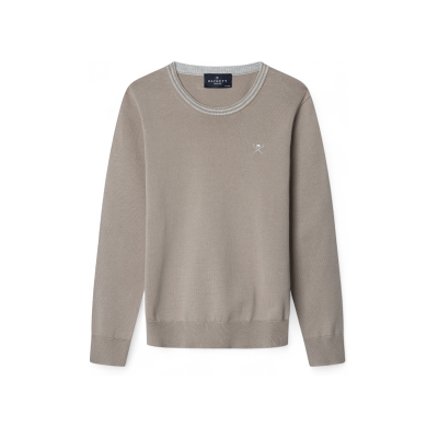 Hackett London für Jungen. HK700853 Tipped Crew beige Pullover (3Años= 97cm), Baumwolle, Klassisch, Taupe, Kinderbekleidung Hackett London für Jungen. HK700853 Tipped Crew beige Pullover (3Años= 97cm), Baumwolle, Klassisch, Taupe, Kinderbekleidung