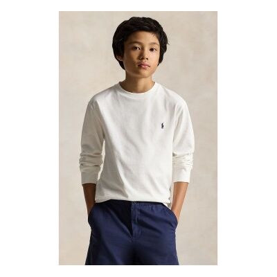 Polo Ralph Lauren Weiß Langarm-T-Shirt - T-Shirt Polo Ralph Lauren Weiß Langarm-T-Shirt - T-Shirt