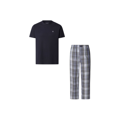 Hackett London für Herren. HMU200032 Schlafanzug Karo navy (L), Heimtextilien, Baumwolle, Kurzarm, Marine Hackett London für Herren. HMU200032 Schlafanzug Karo navy (L), Heimtextilien, Baumwolle, Kurzarm, Marine