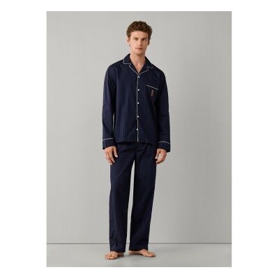 Hackett London für Herren. HMU200066 Pyjama Harry Woven marineblau (M), Heimtextilien, Baumwolle, Langarm Hackett London für Herren. HMU200066 Pyjama Harry Woven marineblau (M), Heimtextilien, Baumwolle, Langarm
