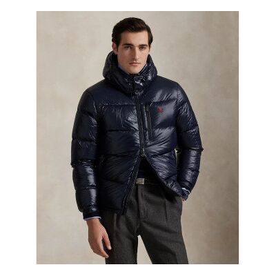 Polo Ralph Lauren für Herren. 710968281002 Gorham glänzende marineblaue Daunenjacke (L), Lässig, Nachhaltig, Recyceltes Nylon Polo Ralph Lauren für Herren. 710968281002 Gorham glänzende marineblaue Daunenjacke (L), Lässig, Nachhaltig, Recyceltes Nylon