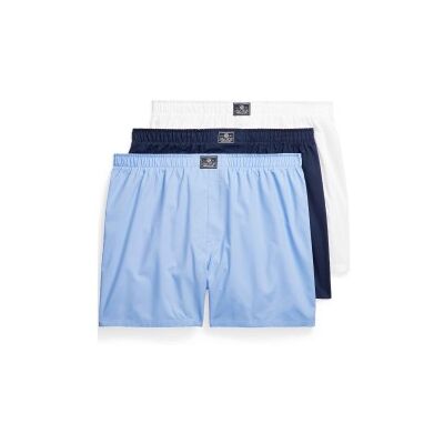 Polo Ralph Lauren für Herren. 714610864001 3er-Set Boxershorts aus Baumwolle blau, marineblau, weiß (M), Heimtextilien Polo Ralph Lauren für Herren. 714610864001 3er-Set Boxershorts aus Baumwolle blau, marineblau, weiß (M), Heimtextilien