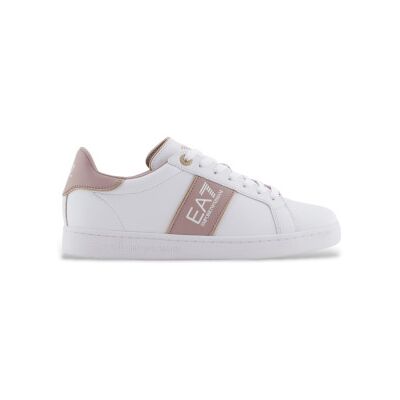 EA7 für Damen. X8X102_XK346 Leder-SneakerKlassisches Weiß (36 2/3), Wohnung, Schnürsenkel, Lässig EA7 für Damen. X8X102_XK346 Leder-SneakerKlassisches Weiß (36 2/3), Wohnung, Schnürsenkel, Lässig