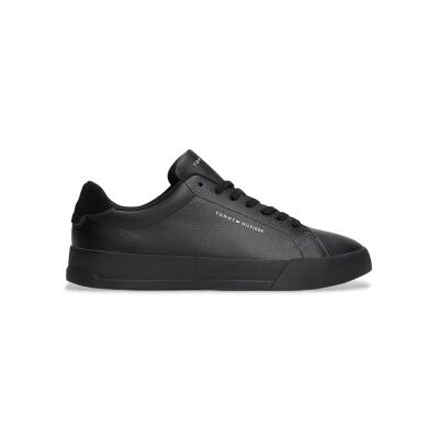 Tommy Hilfiger für Herren. FM0FM05367 Leder Turnschuhe Tennis schwarz (45), Wohnung, Schnürsenkel, Lässig Tommy Hilfiger für Herren. FM0FM05367 Leder Turnschuhe Tennis schwarz (45), Wohnung, Schnürsenkel, Lässig