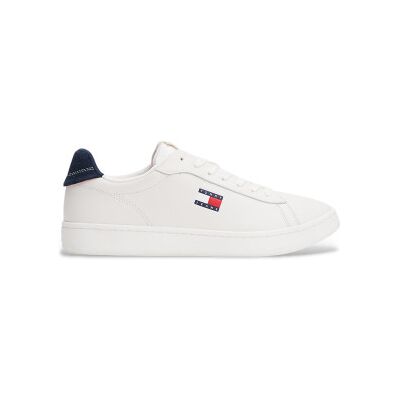 Tommy Jeans für Herren. EM0EM01596 Leder Turnschuhe Archiv 98 weiß (43), Wohnung, Schnürsenkel, Lässig Tommy Jeans für Herren. EM0EM01596 Leder Turnschuhe Archiv 98 weiß (43), Wohnung, Schnürsenkel, Lässig
