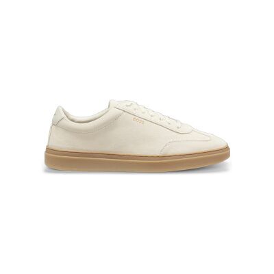 Boss für Herren. 50554611 Kieran Beige Leder Turnschuhe (42), Wohnung, Schnürsenkel, Lässig Boss für Herren. 50554611 Kieran Beige Leder Turnschuhe (42), Wohnung, Schnürsenkel, Lässig