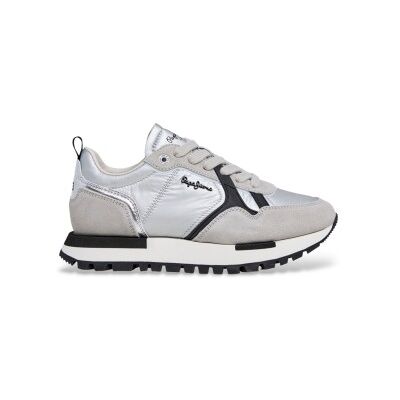 Pepe Jeans für Damen. PLS400027 Ari Shine Sneaker aus Leder in Silber (36), Wohnung, Schnürsenkel, Lässig Pepe Jeans für Damen. PLS400027 Ari Shine Sneaker aus Leder in Silber (36), Wohnung, Schnürsenkel, Lässig