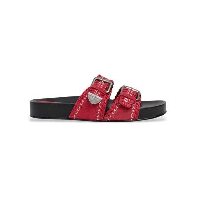 Pepe Jeans für Damen. PLS900006 Ledersandalen ?Agnes Ethnic? in Rot (40), Wohnung, Keine, Lässig Pepe Jeans für Damen. PLS900006 Ledersandalen ?Agnes Ethnic? in Rot (40), Wohnung, Keine, Lässig