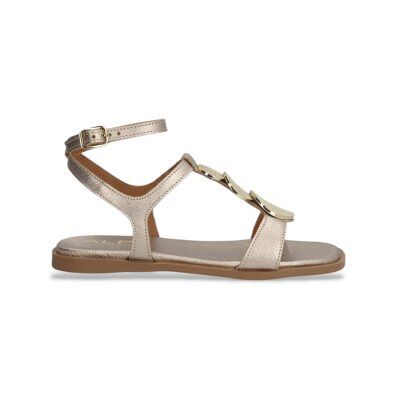 Alpe für Damen. 559241 Sheila Galaxy Sandalen aus goldenem Leder (36), Wohnung, Schnalle, Lässig Alpe für Damen. 559241 Sheila Galaxy Sandalen aus goldenem Leder (36), Wohnung, Schnalle, Lässig