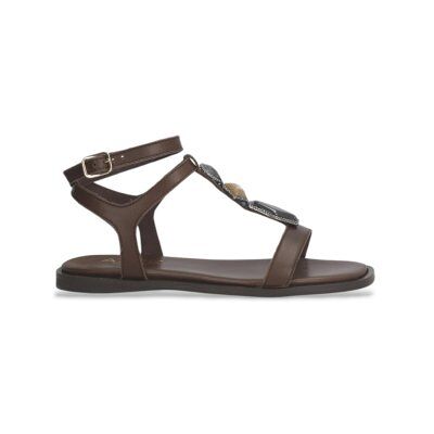 Alpe für Damen. 559617 Sheila Sandalen aus braunem Leder (40), Wohnung, Schnalle, Lässig Alpe für Damen. 559617 Sheila Sandalen aus braunem Leder (40), Wohnung, Schnalle, Lässig
