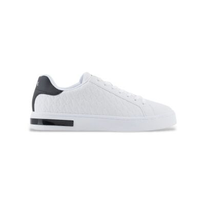 A X Armani Exchange für Herren. XM000140AF11916M0028 Weiße Turnschuhe mit Monogramm (45), Wohnung, Schnürsenkel, Lässig A X Armani Exchange für Herren. XM000140AF11916M0028 Weiße Turnschuhe mit Monogramm (45), Wohnung, Schnürsenkel, Lässig