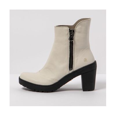 ART für Damen. 1175911ZZ003_020 Eisweiße Lederstiefeletten -Absatzhöhe: 7,5cm (42), Beige, Reißverschluss, Lässig ART für Damen. 1175911ZZ003_020 Eisweiße Lederstiefeletten -Absatzhöhe: 7,5cm (42), Beige, Reißverschluss, Lässig