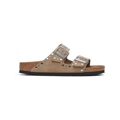 Birkenstock für Damen. 1029361 Ledersandalen ?Arizona Rivets? (normale Passform) in Taupe (39), Wohnung, Wildleder, Keine, Lässig Birkenstock für Damen. 1029361 Ledersandalen ?Arizona Rivets? (normale Passform) in Taupe (39), Wohnung, Wildleder, Keine, Lässig